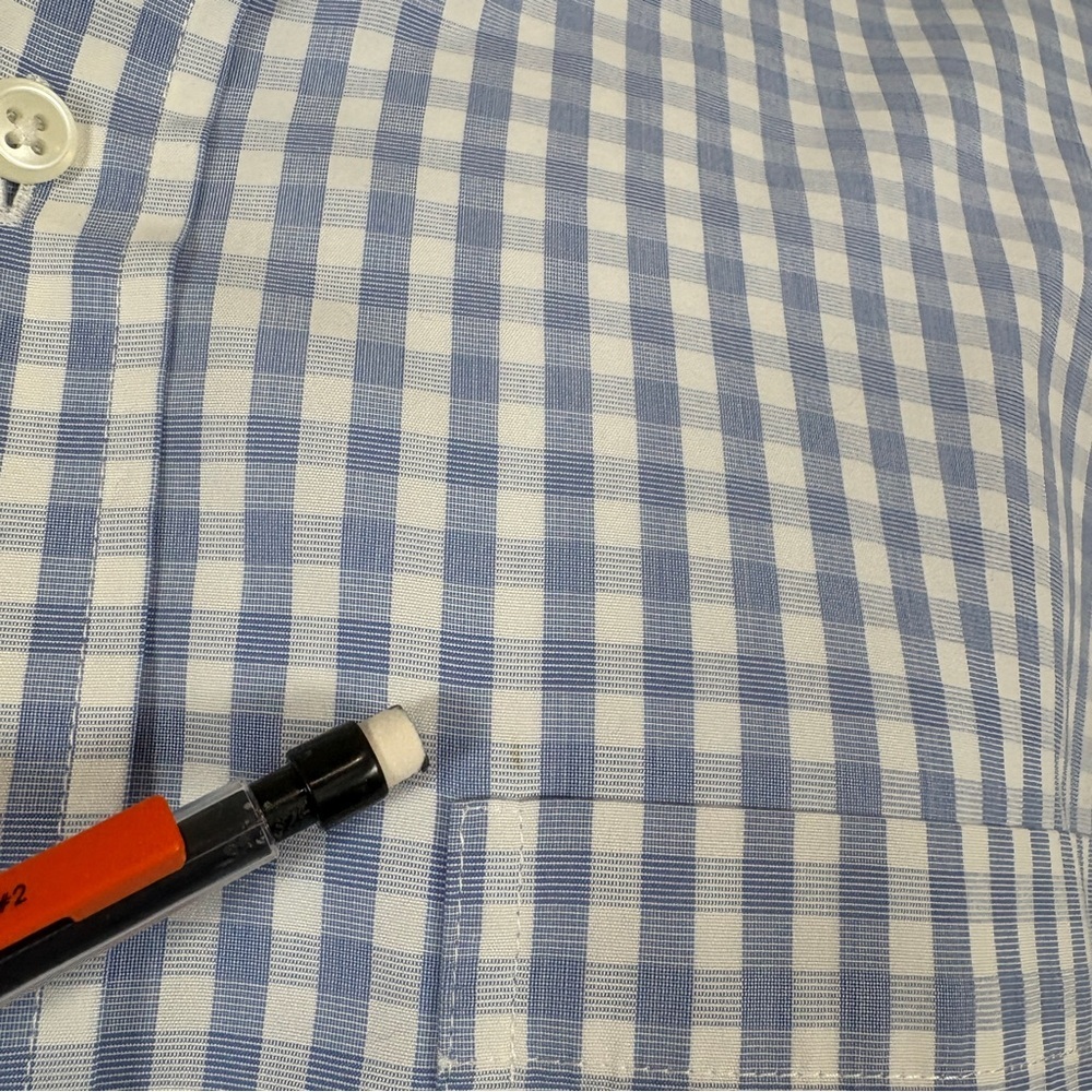 L.L.Bean Blue Plaid Button Front Short Sleeve Shirt - Picture 10 of 10